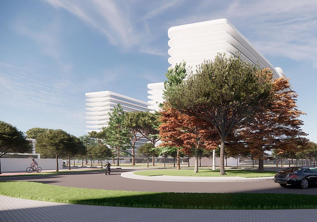 Imagen principal - Alicante pone la primera piedra al barrio Nueva Albufereta donde se levantará un millar de viviendas