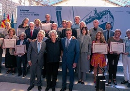 El presidente del Gobierno, Pedro Sánchez, en Casa Mediterráneo, en el homenaje a los exiliados republicanos.