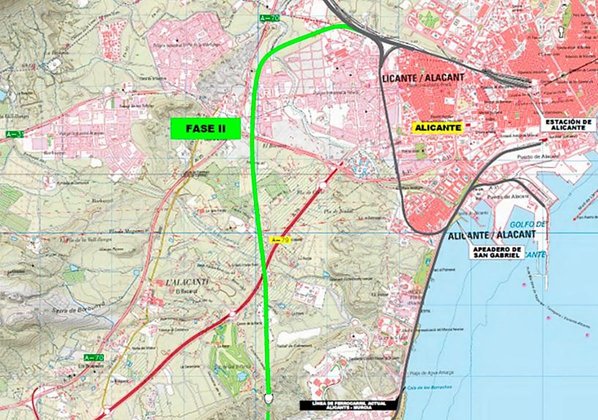 Mapa de la Variante de Torrellano.