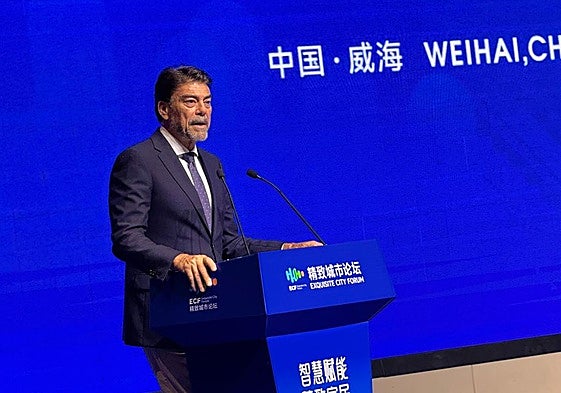 El alcalde Luis Barcala durante el Foro Internacional de Ciudades de Weihai.