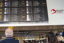 Vuelos cancelados en el aeropuerto de Bruselas.