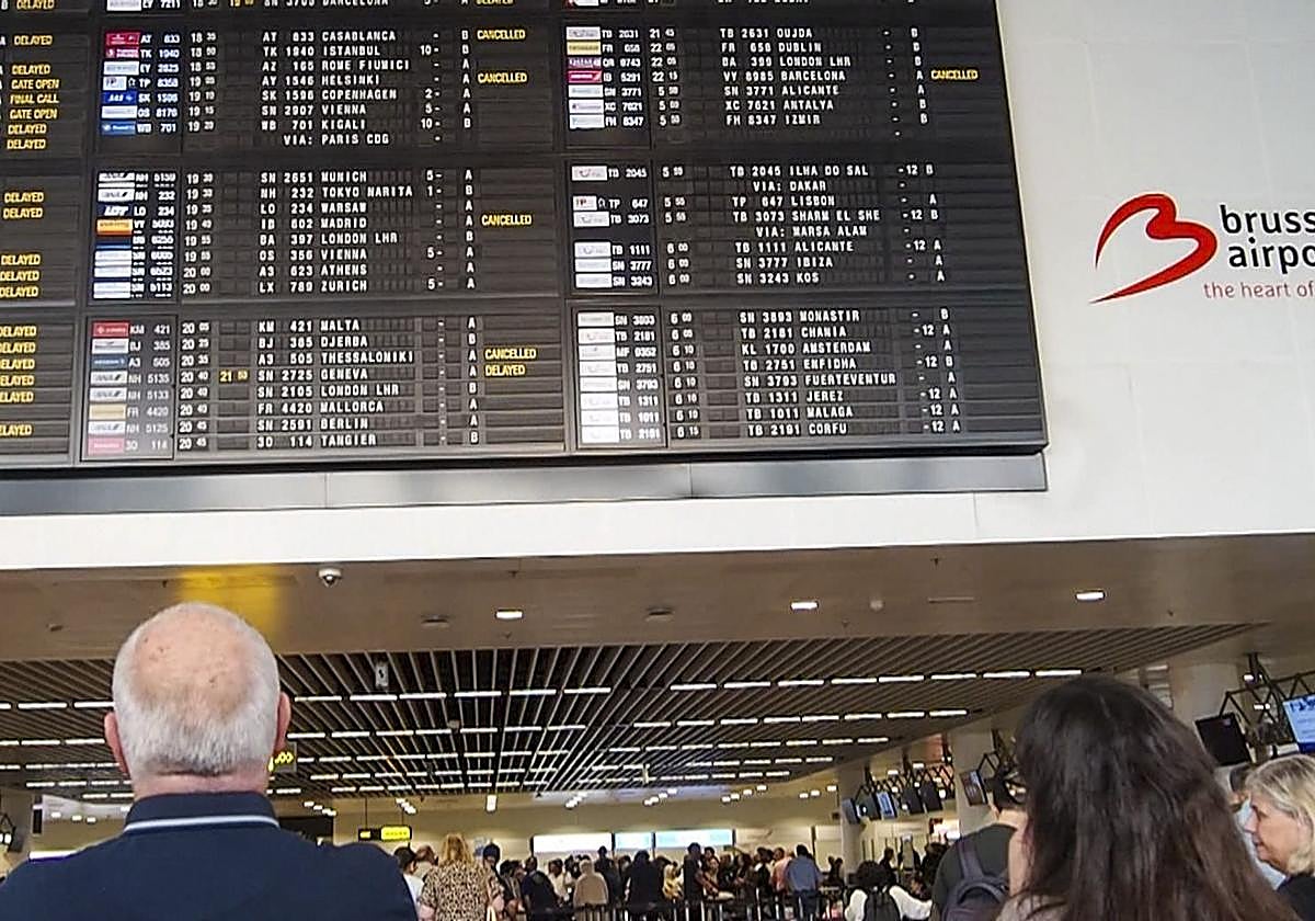 Vuelos cancelados en el aeropuerto de Bruselas.