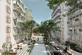 Render de cómo se verán las viviendas tras la rehabilitación.