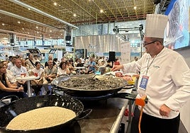 Demostración de arroz en Alicante Gastronómica.