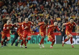Los jugadores de la selección española de fútbol.