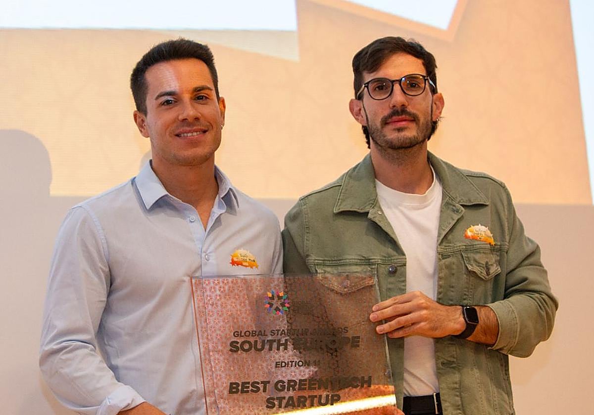 Iván Navalón, CEO de Hydros Power, tras recibir el premio a la mejor Greentech del sur de Europa.