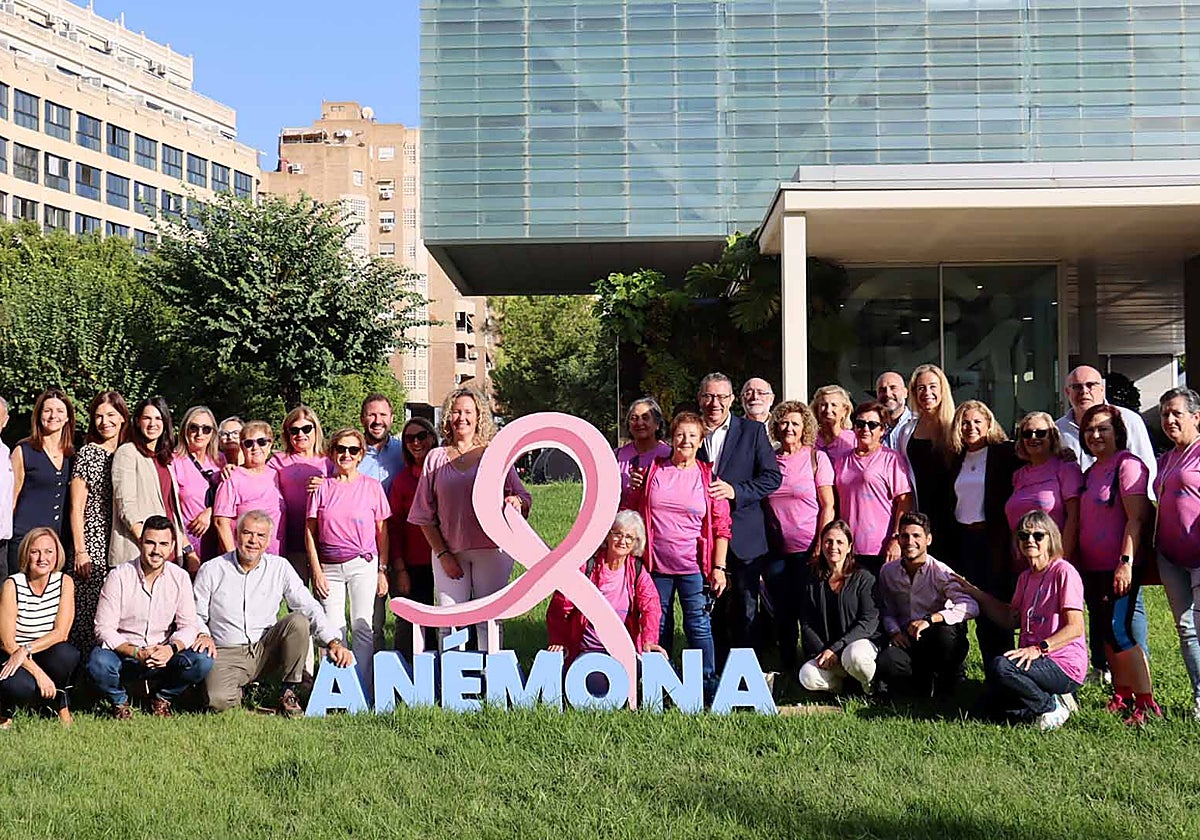 El lazo rosa contra el cáncer de mama ya luce en el Ayuntamiento de Benidorm