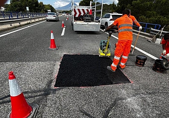 Trabajos de conservación de carreteras.