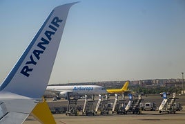 Imagen de un avión de Ryanair.
