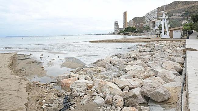 Imagen antes - Regeneración de la playa de la Albufereta.