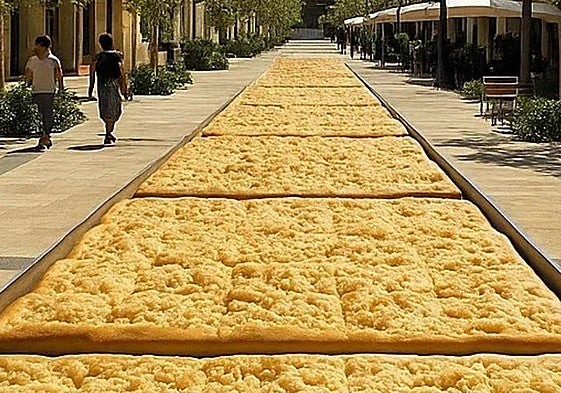 Coca de mollitas gigante.