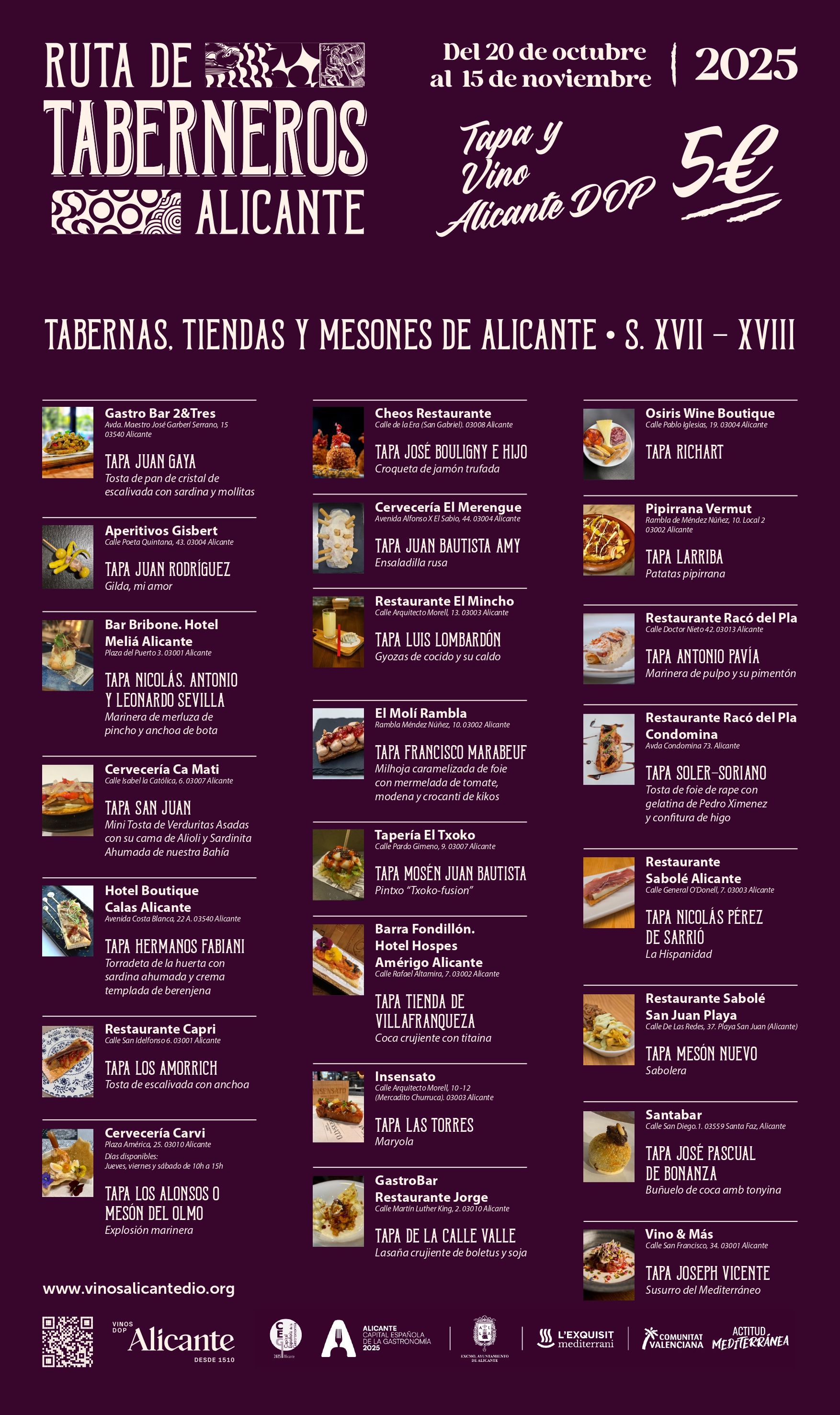 Ruta de Taberneros de Alicante.