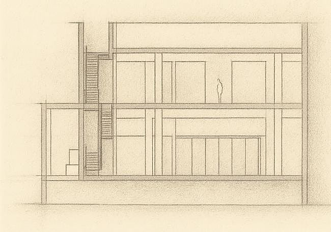 Ilustración arquitectónica inspirada en las primeras plantas del nuevo edificio Maisonnave 22.