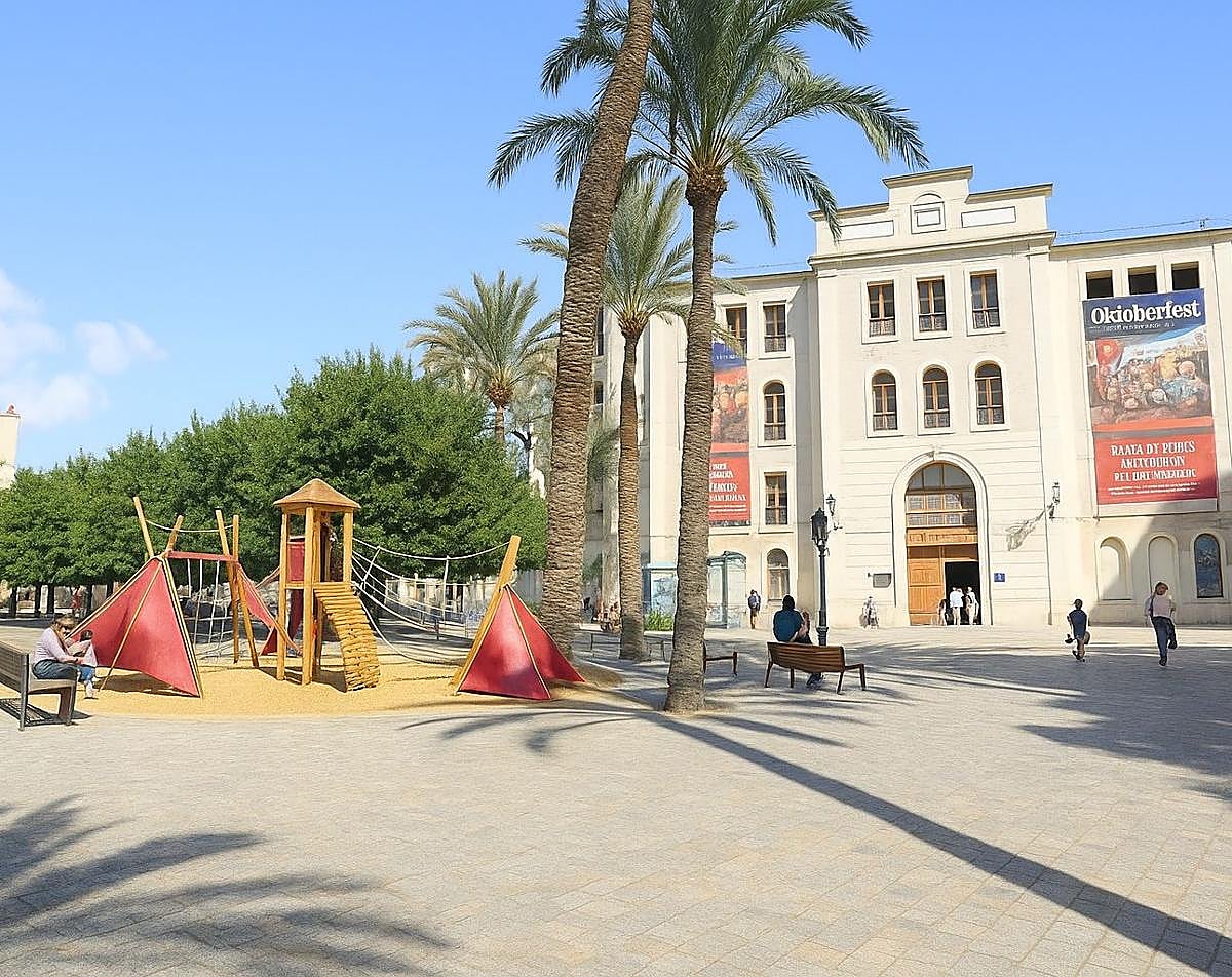 Recreación de la plaza de toros una vez se peatonalice, según la IA.