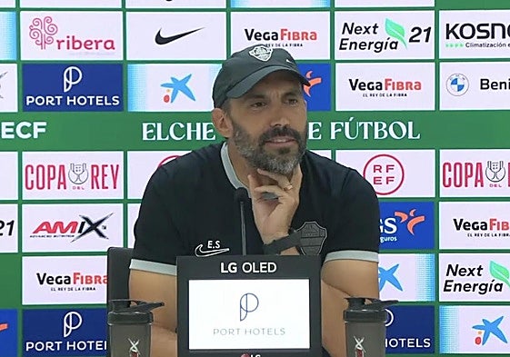 Eder Sarabia, durante la rueda de prensa previa al debut del Elche CF en la Copa del Rey.