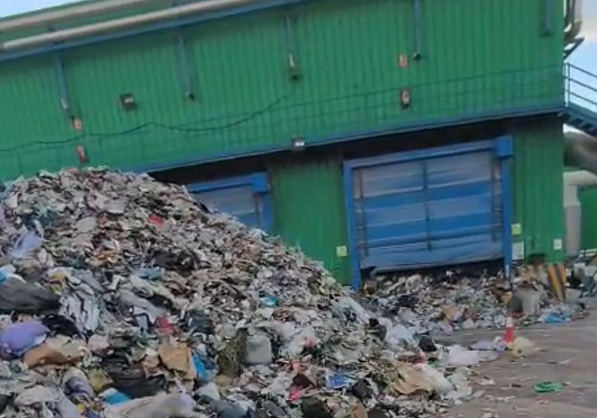 Debris outside the plant.