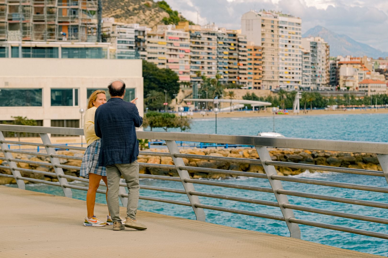 International tourists at the port of Alicante.