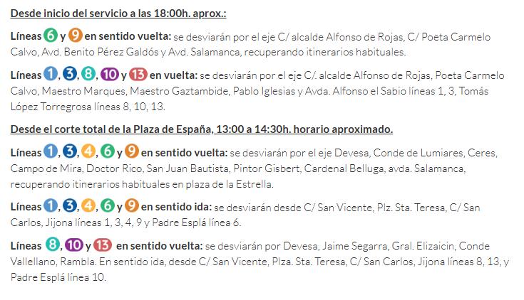 Diversions and changes in Alicante buses.