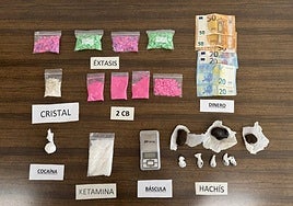 Material decomisado en el domicilio del apresado.