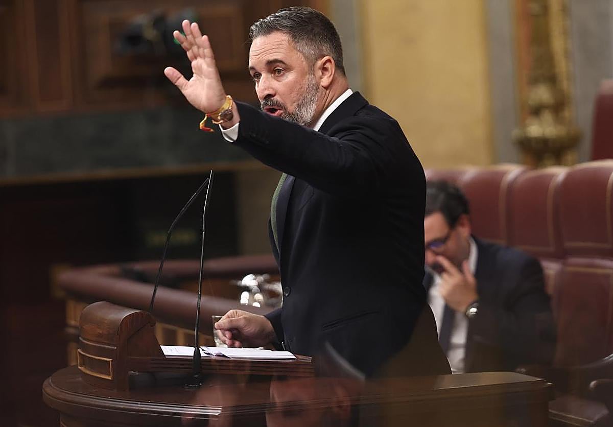 Santiago Abascal, this Wednesday, from the podium of the Congress of Deputies.