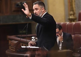 Santiago Abascal, este miércoles, desde la tribuna del Congreso de los Diputados.