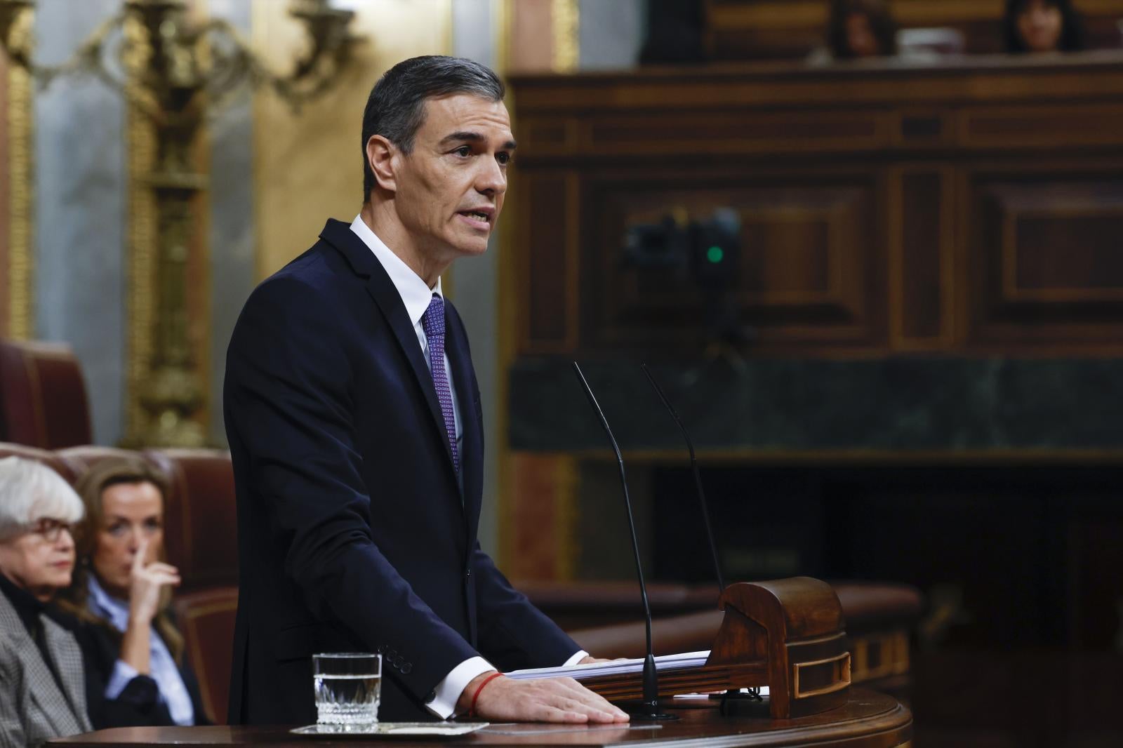 El presidente del Gobierno, Pedro Sánchez, este miércoles en el Congreso de los Diputados.