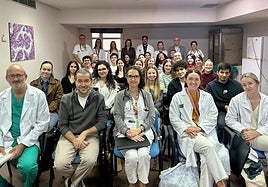 Acto de bienvenida a los alumnos en el Hospital General Dr. Balmis de Alicante.