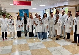 Sanitarios integrantes de la informativa instalada este miércoles en el Hospital de Sant Joan d'Alacant.