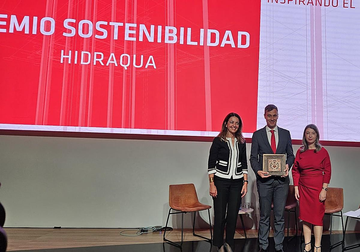 The CEO of the company, Jordi Azorín, receives the award.