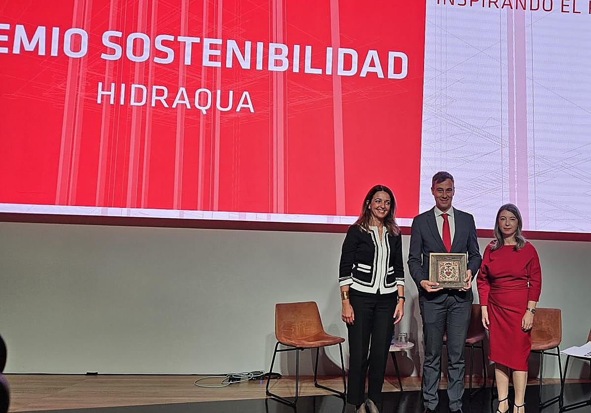 El consejero delegado de la compañía, Jordi Azorín, recoge el galardón.