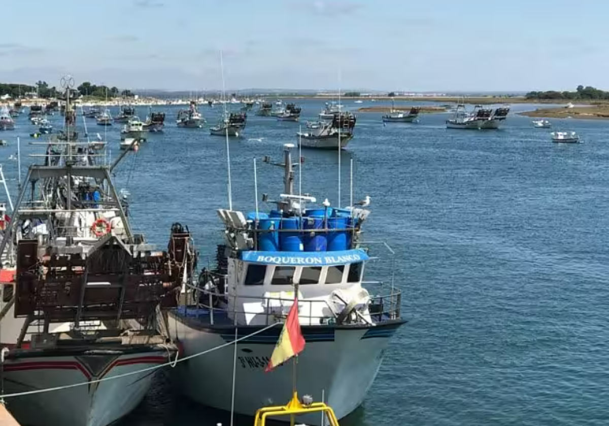 Archive photos of fishing boats.