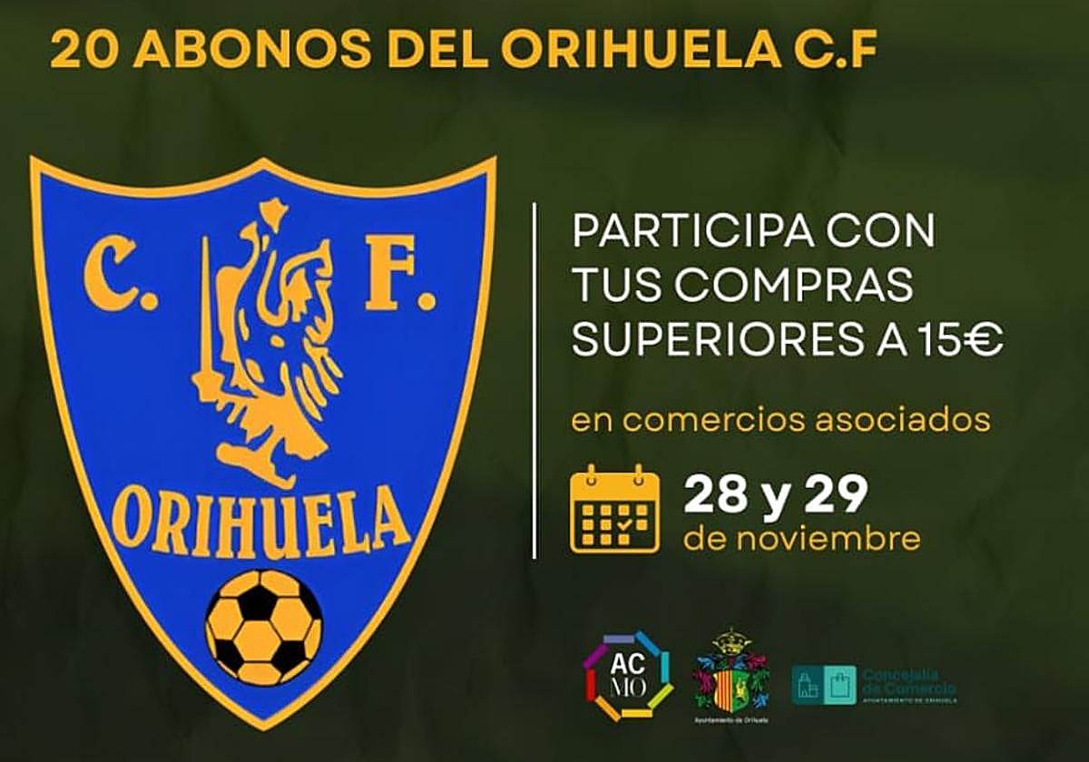 ACMO y el Orihuela CF impulsan juntos un sorteo especial de veinte abonos con motivo del Black Friday.