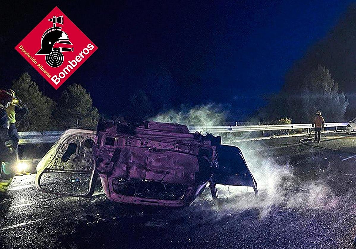 Estado en el que quedó el coche accidentado.