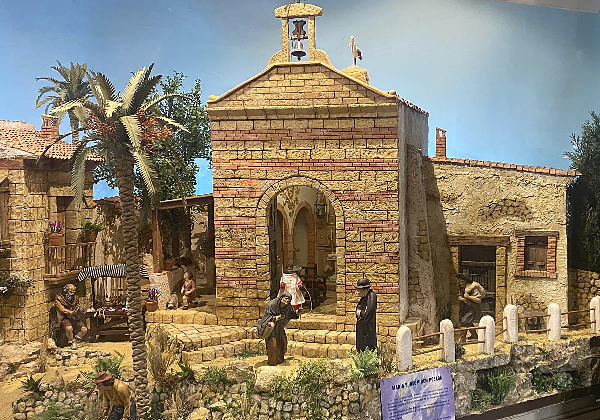 La iglesia, en uno de los belenes municipales de Alicante.
