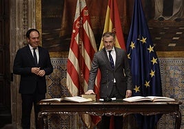 El vicepresidente segundo, conseller de Presidencia y secretario del Consell, José Luis Díaz tras su toma posesión.