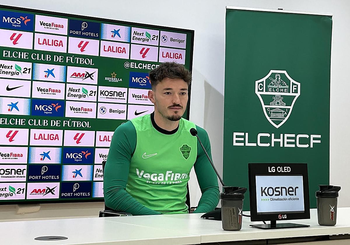 Josan, durante la rueda de prensa previa al duelo ante el Girona, en la que ha analizado su regreso y el momento del equipo.