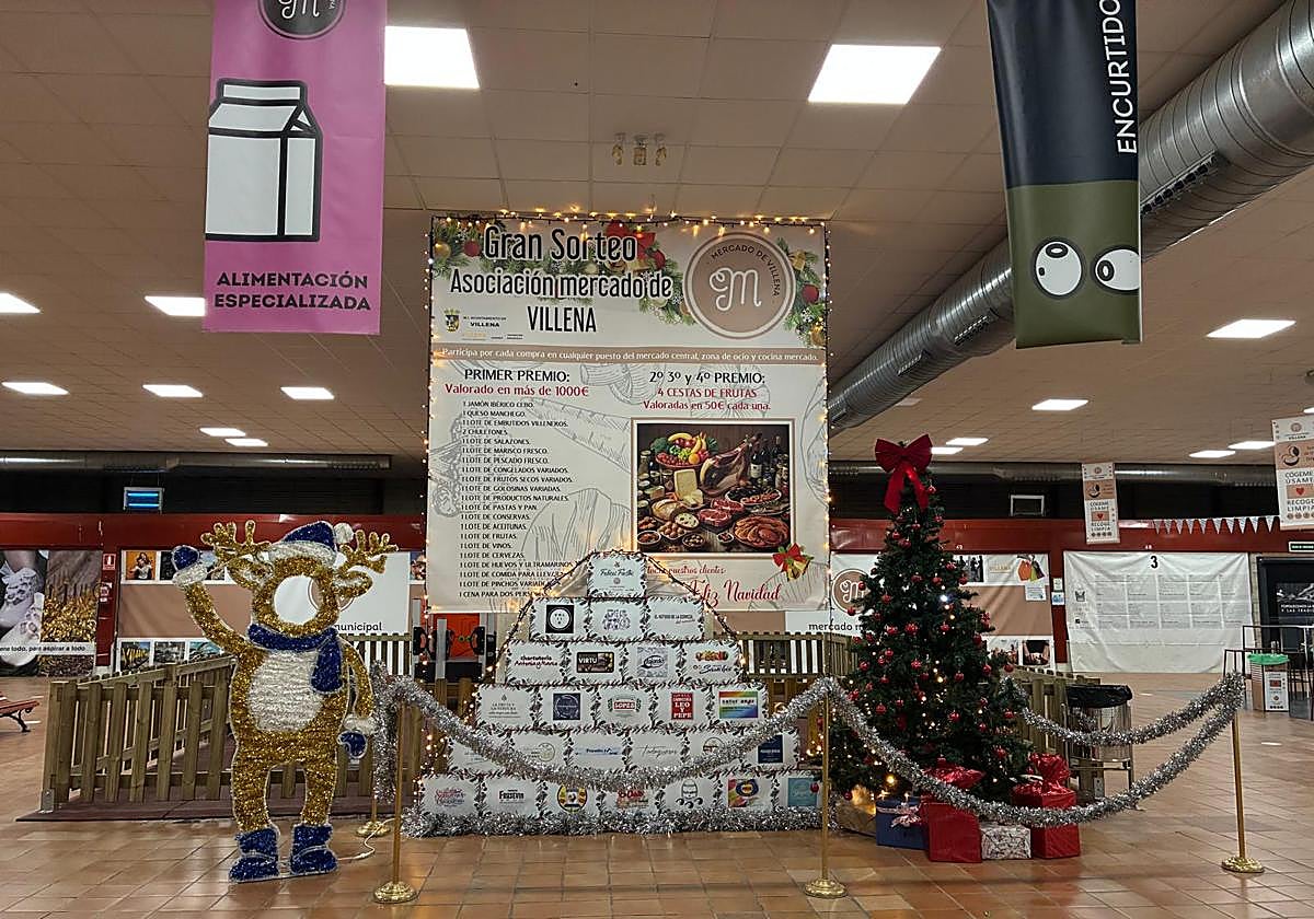 Christmas decorations at Villena Municipal Market.
