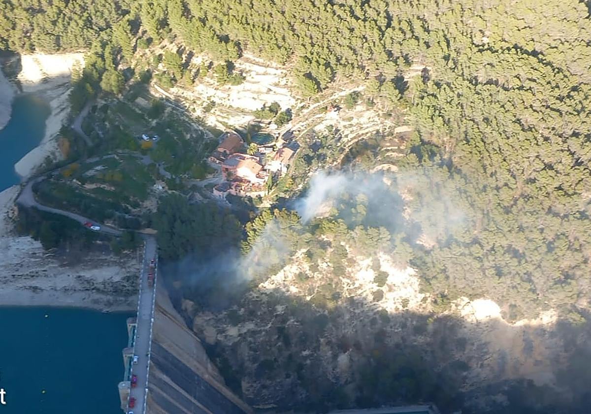 Imagen aérea del incendio.